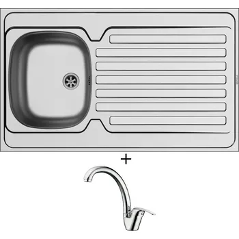 Nerezový dřez Nerezový dřez SET Pyramis INTERNATIONAL (100x60) 1B 1D nerez + Pyramis OSSIA chrom