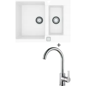 Granitový dřez Granitový dřez SET Alveus CADIT 80 white 11 + Alveus TONIA chrom