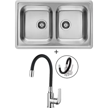 Nerezový dřez Nerezový dřez SET Alveus ELEGANT 40 nerez + Kuchinox ELZA BKE 761 chrom/černá