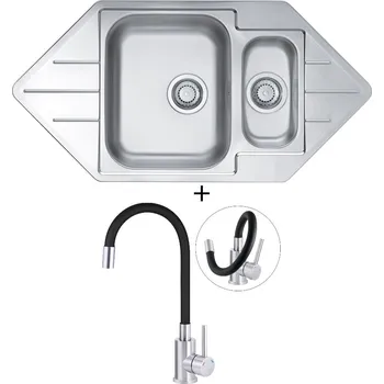 Nerezový dřez Nerezový dřez SET Alveus Line 40 tkaná struktura + Deante NEO LUNO BOC B720 nerez