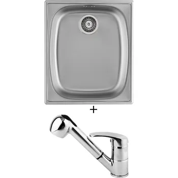 Nerezový dřez Nerezový dřez SET Alveus BASIC 10 fi 90 tkaná struktura + Alveus OAZA chrom