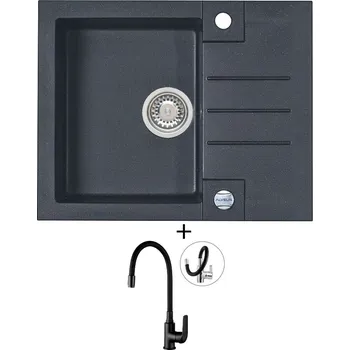 Granitový dřez Granitový dřez SET Alveus ROCK 30 twilight 05 + Kuchinox ELZA BKE B61D černá matná