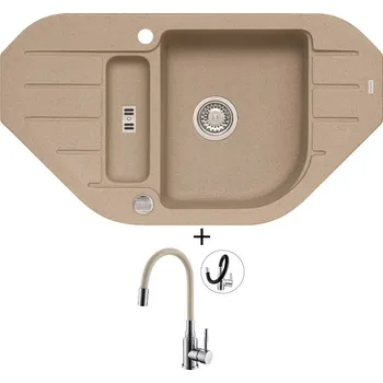 Granitový dřez Granitový dřez SET Alveus NIAGARA 60 beige 55 + Alveus MINTAS chrom/béžová