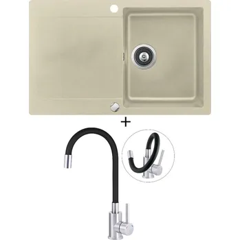 Granitový dřez SET Teka CLIVO 45 B-TQ 1B 1D topaz + Deante NEO LUNO BOC B720 nerez