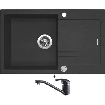 Granitový dřez Granitový dřez SET Sinks LINEA 780 XC granblack + Laveo IGA BGG 760D černá