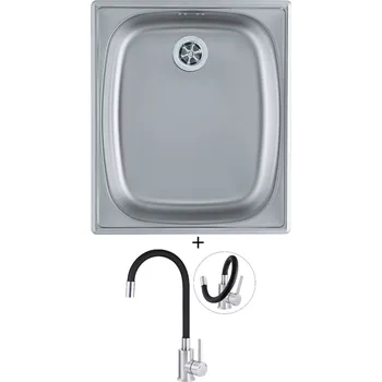 Nerezový dřez Nerezový dřez SET Alveus BASIC 10 tkaná struktura + Deante NEO LUNO BOC B720 nerez