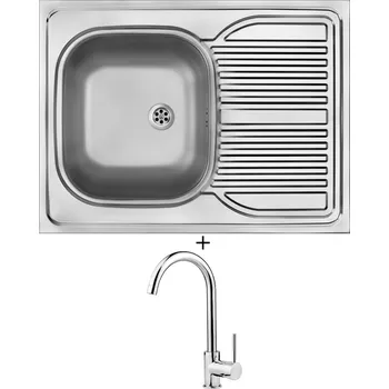 Nerezový dřez Nerezový dřez SET Deante TANGO ZM6 0110 nerez - 2. JAKOST + Deante ASTER 062 M chrom