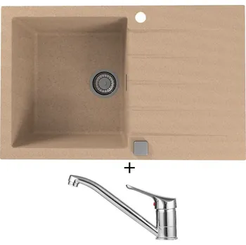 Granitový dřez Granitový dřez SET Alveus CADIT 20 beige 55 + Alveus RIVIERA X chrom