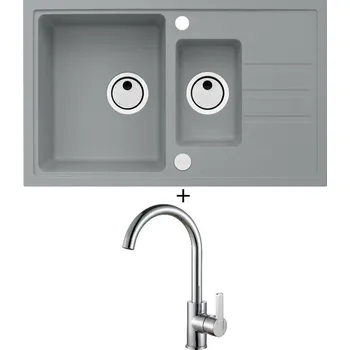 Granitový dřez Granitový dřez SET Alveus INTERMEZZO 70 beton 81 + Alveus TONIA chrom