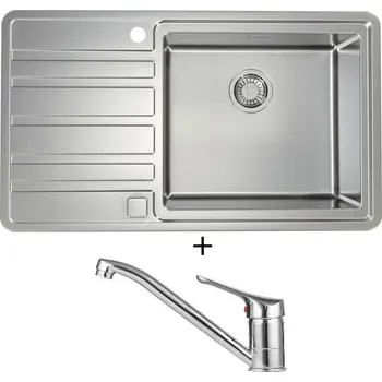 Nerezový dřez Nerezový dřez SET Alveus RANDO 50 nerez odkap vlevo + Alveus RIVIERA X chrom