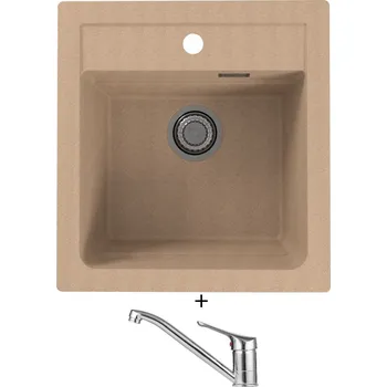 Granitový dřez Granitový dřez SET Alveus ATROX 20 beige 55 + Alveus RIVIERA X chrom