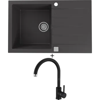 Granitový dřez Granitový dřez SET Alveus CADIT 20 black 91 + Alveus TONIA black 91