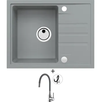 Granitový dřez Granitový dřez SET Alveus INTERMEZZO 30 beton 81 + Alveus MINTAS chrom/šedá