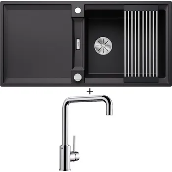 Granitový dřez SET Blanco ADIRA XL 6 S černá s excentrem 527617 + Blanco MILI chrom 519413