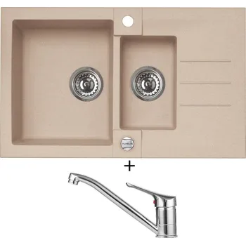 Granitový dřez Granitový dřez SET Alveus ROCK 70 beige 55 + Alveus RIVIERA X chrom