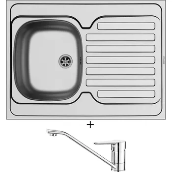 Nerezový dřez SET Pyramis INTERNATIONAL (80x60) 1B 1D nerez + Deante CORIO BFC 060M chrom