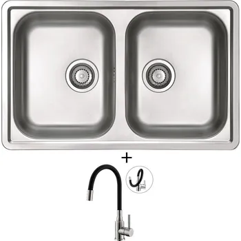 Nerezový dřez Nerezový dřez SET Alveus LINE 90 nerez + Alveus MINTAS nerez/černá