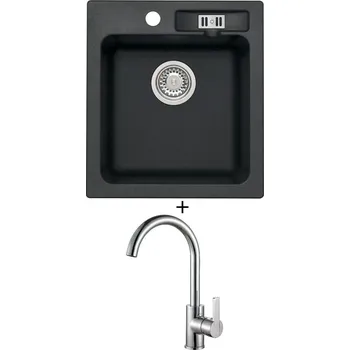 Granitový dřez Granitový dřez SET Alveus VICTORIA 20 black 91 + Alveus TONIA chrom