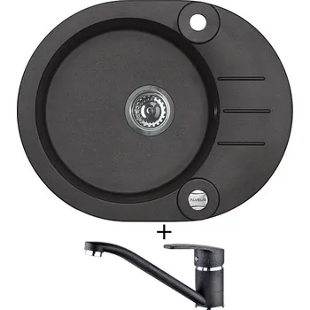 Granitový dřez Granitový dřez SET Alveus ROLL 40 black 91 + Alveus NINA black 91