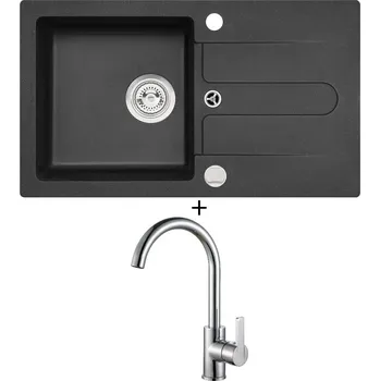 Granitový dřez Granitový dřez SET Alveus CORTINA 110 black 91 + Alveus TONIA chrom