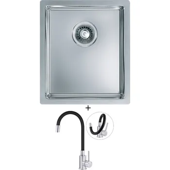 Nerezový dřez Nerezový dřez SET Alveus Quadrix 20 nerez + Deante NEO LUNO BOC B720 nerez