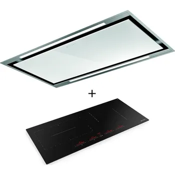 Digestoř SET FABER HEAVEN LIGHT PRO G/WH FLAT KL A90 + FABER FCH SLIM 94 BK KL