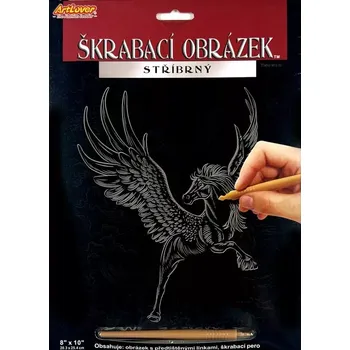 omalovánky Škrabací obrázek stříbrný - Pegas 2