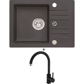 Granitový dřez Granitový dřez SET Alveus CORTINA 40 black 91 + Alveus TONIA black 91