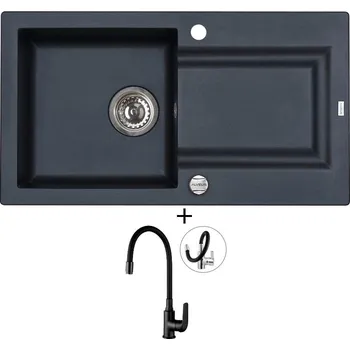 Granitový dřez Granitový dřez SET Alveus FALCON 30 black 91 + Kuchinox ELZA BKE B61D černá matná