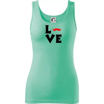 Dámské tričko Love mustache - Dámské tílko - M ( Mátová )
