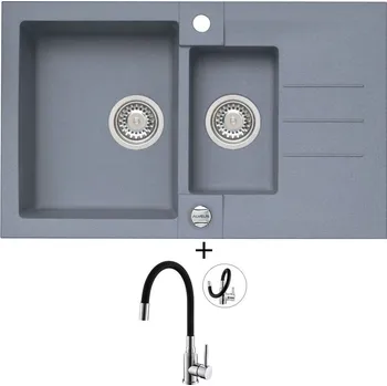 Granitový dřez Granitový dřez SET Alveus ROCK 70 steel 04 + Alveus MINTAS chrom/černá