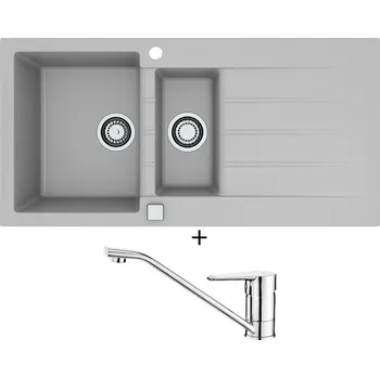 Granitový dřez Granitový dřez SET Alveus CADIT 80 beton 81 + Deante CORIO BFC 060M chrom