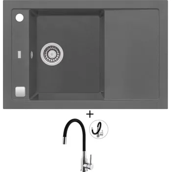 Granitový dřez Granitový dřez SET Alveus FORMIC 30 steel 04 + Alveus MINTAS chrom/černá