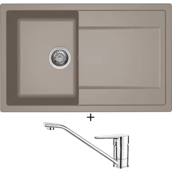 Granitový dřez Granitový dřez SET Elleci LIFE 300 G43 tortora + Deante CORIO BFC 060M chrom