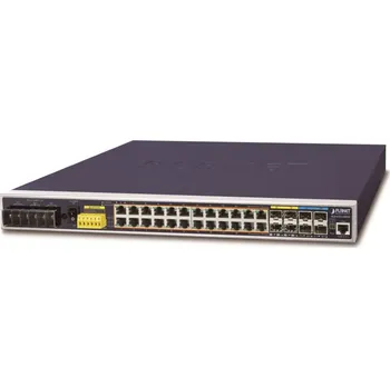 Switch Planet IGS-6325-24P4X průmyslový L3 switch, 24x1Gb, 4x10Gb SFP+, PoE 802.3at 440W, 48-56VDC, -40~75°C, IP30, fanless
