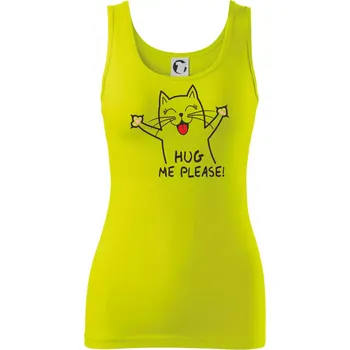 Kočka hug me please - Dámské tílko - XL ( Limetková )
