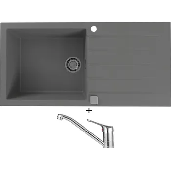 Granitový dřez Granitový dřez SET Alveus CADIT 50 beton 81 + Alveus RIVIERA X chrom