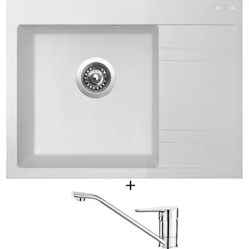 Granitový dřez Granitový dřez SET Sinks RIM 650 L milk + Deante CORIO BFC 060M chrom