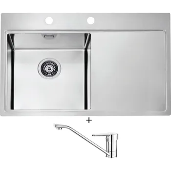 Nerezový dřez Nerezový dřez SET Alveus PURE 40 nerez odkap vpravo + Deante CORIO BFC 060M chrom