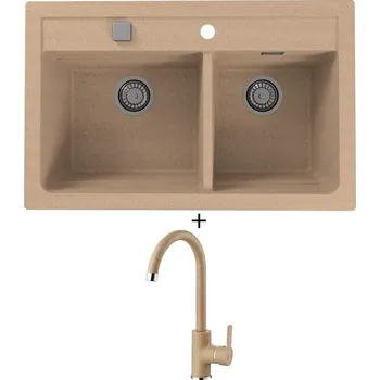 Granitový dřez Granitový dřez SET Alveus ATROX 50 beige 55 + Alveus TONIA beige 55