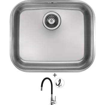 Granitový dřez Dřez pod desku SET Alveus VARIANT 10/250 nerez + Alveus MINTAS chrom/černá