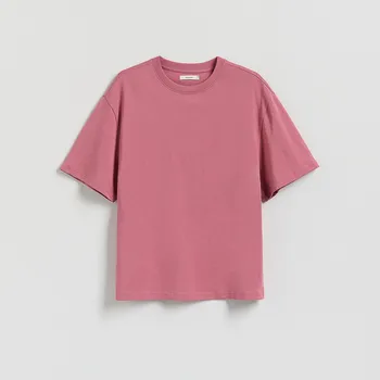 Dámské tričko Reserved - Bavlněné oversize tričko - světle fialová - ZR418-34X - ZR418-34X-S