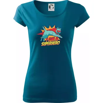 Dámské oblečení Kočka I am a Superhero - Dámské triko Pure - M ( Petrolejová )