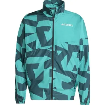Pánská móda Pánská větrovka adidas TERREX MULTI PRINTED M Zelená, Tmavě zelená, Bílá