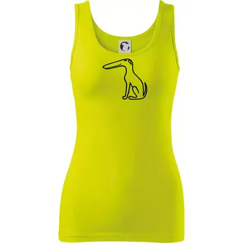 Dámské tričko Barzoj obrys černý (Moňas) - Dámské tílko - XL ( Limetková )