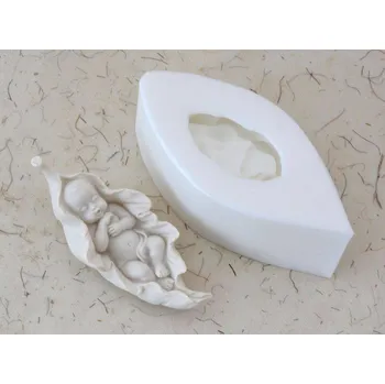 Silikonová forma - Miminko v listu 1 - 97 x 40 x 35 mm
