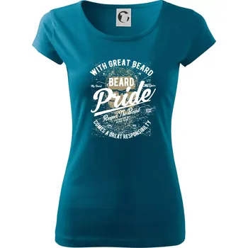 Beard Pride - Dámské triko Pure - XS ( Petrolejová )