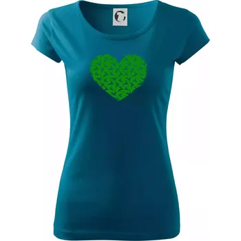 Vánoční jeleni v srdci - Dámské triko Pure - S ( Petrolejová )