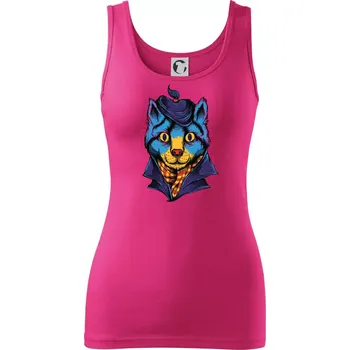 Dámské tričko Kocour sympaťák - Dámské tílko - M ( Purpurová )