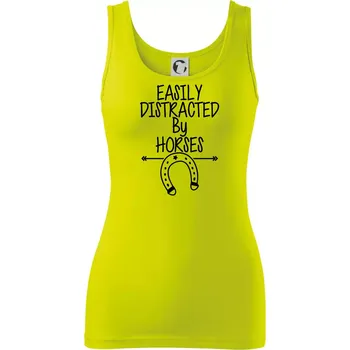 Easily Distracted by Horse - Dámské tílko - XS ( Limetková )